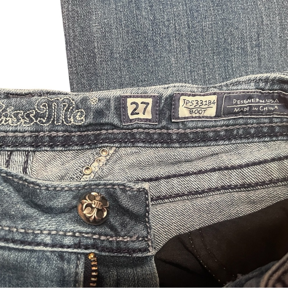 *SOLDMiss Me JP5331B4 Boot Cut Jeans with Embellished Angel Wing Pockets Size 27 - Picture 7 of 14